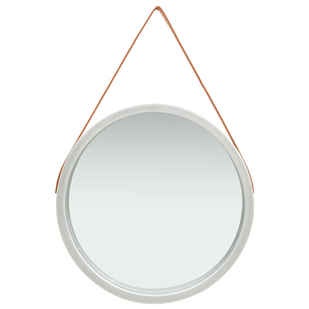 NNEVL Wall Mirror with Strap 60 cm Silver-0