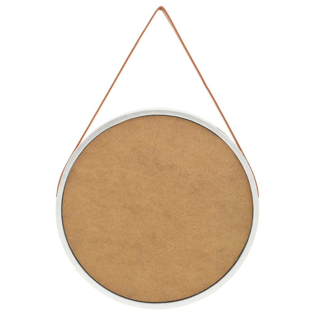 NNEVL Wall Mirror with Strap 60 cm Silver-1