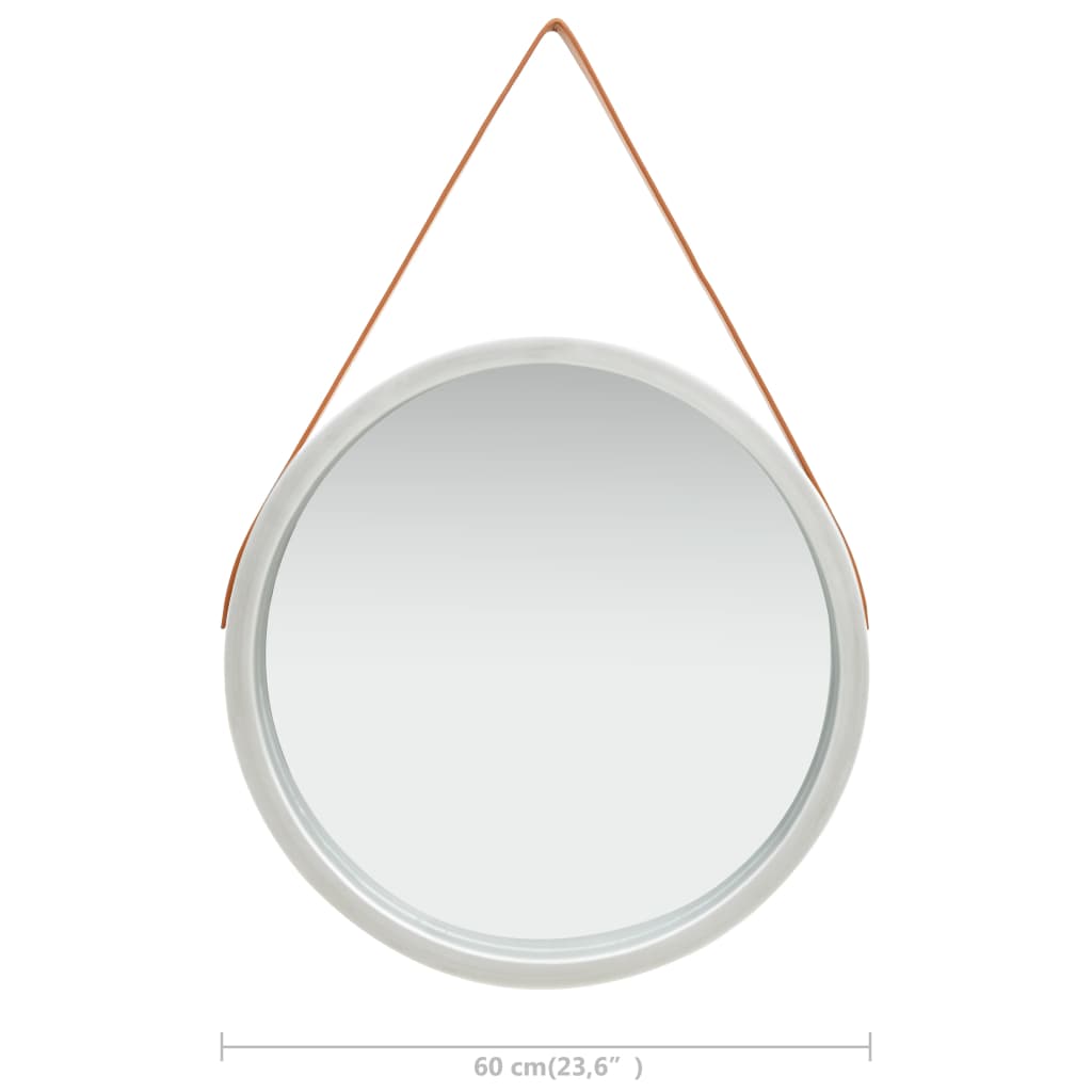 NNEVL Wall Mirror with Strap 60 cm Silver-4