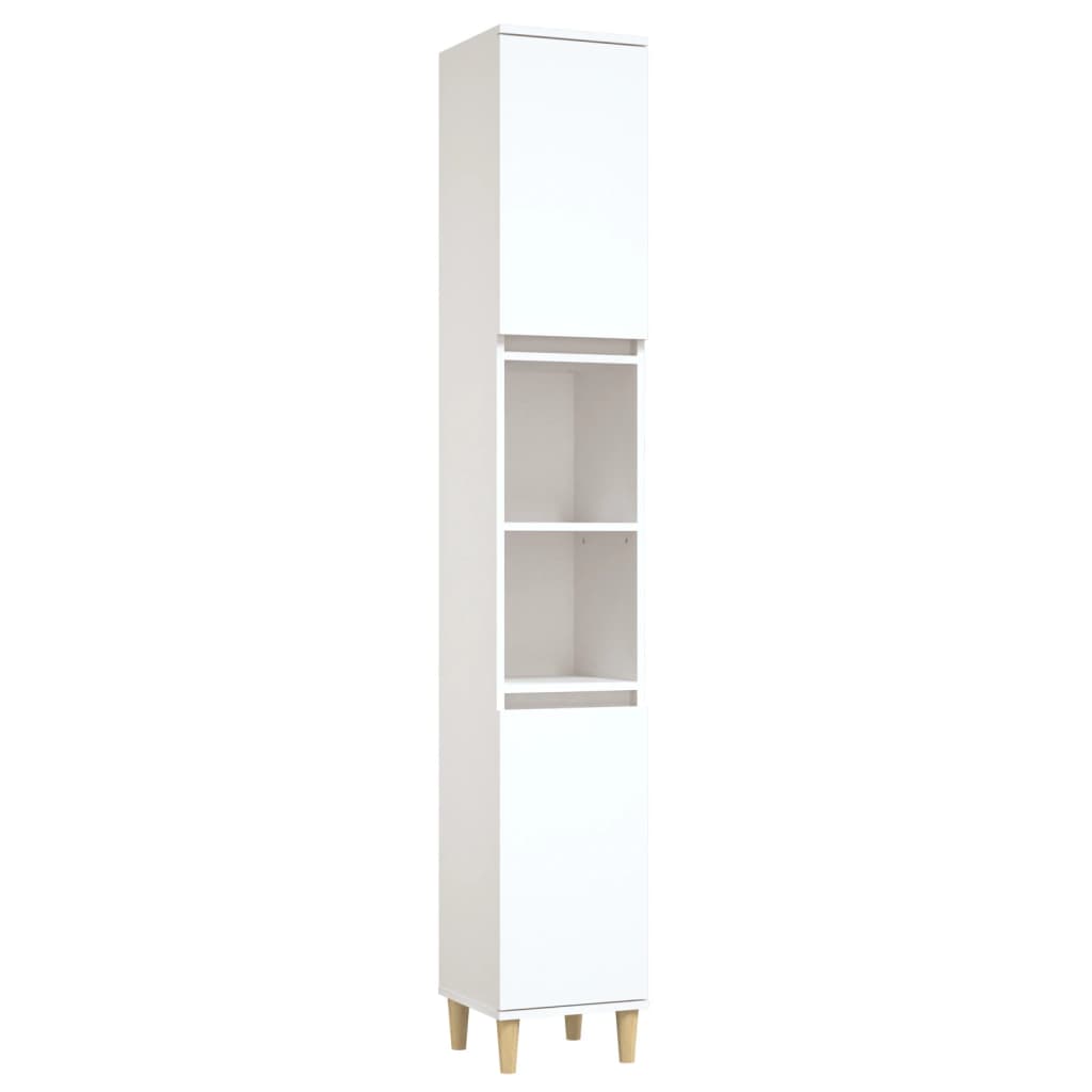 NNEVL Bathroom Cabinet White 30x30x190 cm Engineered Wood-1