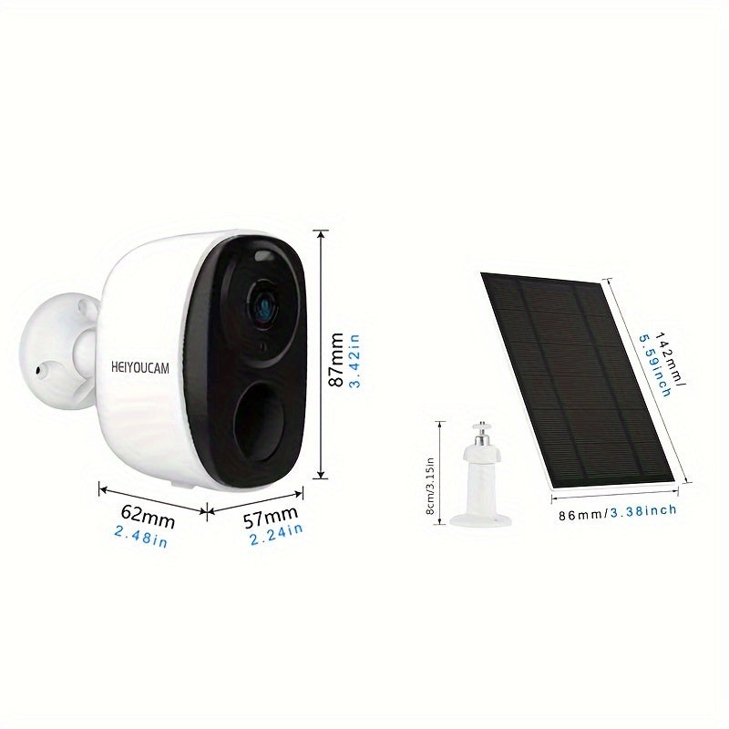 NNETM Wireless Solar Security Camera Outdoor (3MP Night Vision)-3