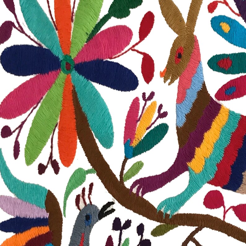 Set of 4 | Mexican Decorative Cushion Covers | Otomi Design Covers | Cotton Linen Fabric | Embroidered | With OR Without Insert-2